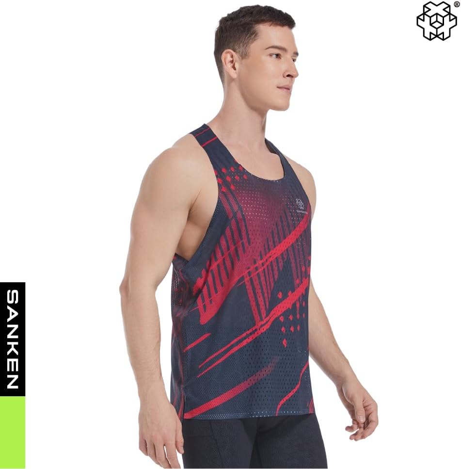 Sanken Men's Seamless Running Tank Tops Ultra Lightweight Marathon Singlets Breathable Race Vests Quick Dry Sleeveless Shirt - Image 6