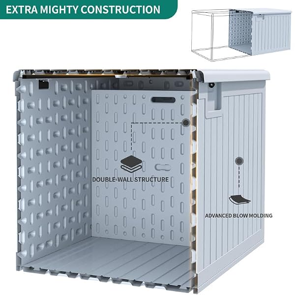 YITAHOME XL 180 Gallon Large Deck Box,Outdoor Storage for Patio Furniture Cushions,Garden Tools,Waterproof,Lockable (White) by YITAHOME - Image 2