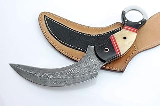 KE-0517-HK Custom Handmade Damascus Steel Karambit Knife With Sheath Outdoors Tools Hand Forged Hunting Knife/Cutting Tool/Camping/Bushcraft Knife