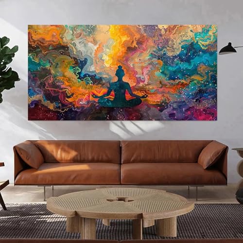 Impression sur toile yoga 50x100 cm sans cadre pour déco