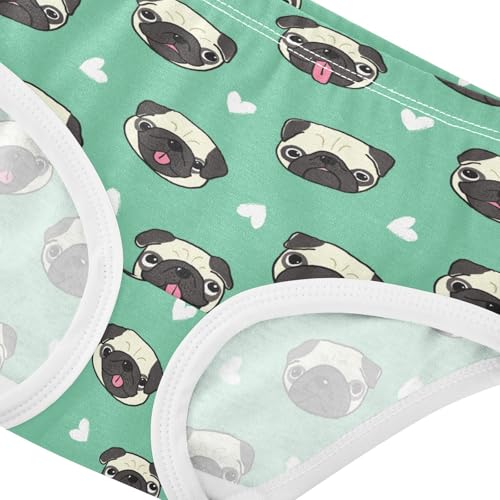 Little Girl Underwear Toddler Panties Kids Undies Pug Dog Soft Cotton Briefs 2T-8Y4