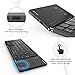 Foldable Bluetooth Keyboard, Jelly Comb 3-in-1 (USB/Microusb/Type C) Wired & Bluetooth Keyboard with Touchpad Compatible for All Devices Windows iOS Android Tablet-Black