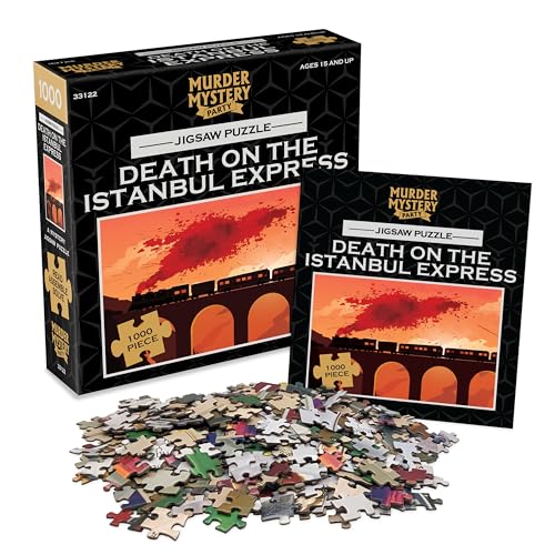 Murder Mystery Party | Classic Mystery Jigsaw Puzzle, Death on The Istanbul Express, 1,000 Piece Jigsaw Puzzle, Orange