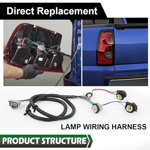 GRAND ORANGE Tail Light Wiring Harness Rear Left Compatible with Chevy Silverado 1500 2500HD 3500 2003-2006/Fits Silverado 1500 1500HD 2500HD Classic 2007/Fits Silverado 1500HD 2005-2006