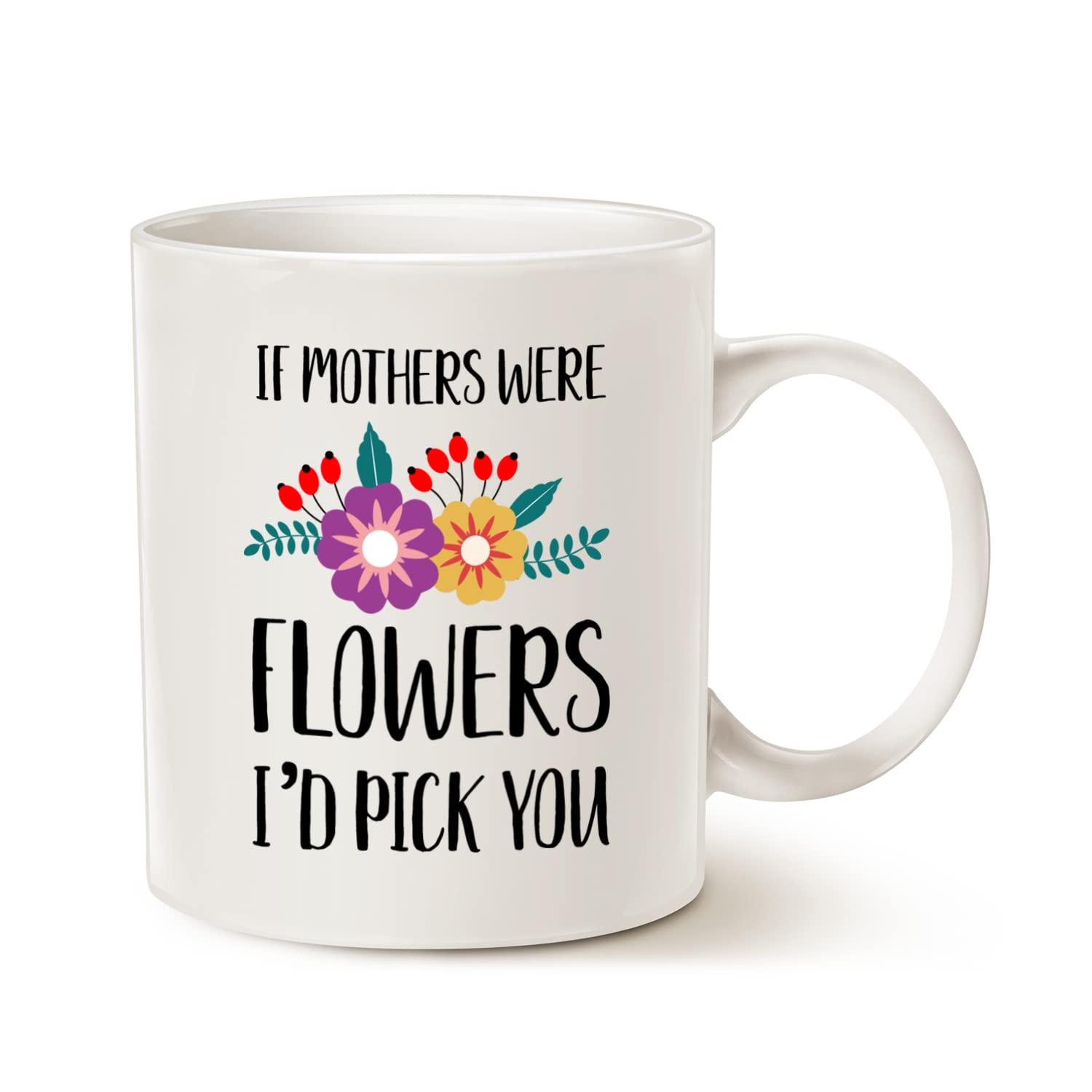 This If Mothers were Flowers I'd Pick You Coffee Mug, Mother's Day Gifts for Mum Mother Cup White, 11 Oz