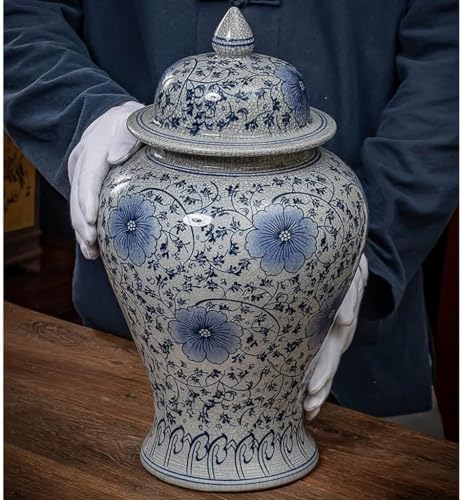 Vase pot à gingembre céramique bleu blanc pour sublimer une table vide - 3