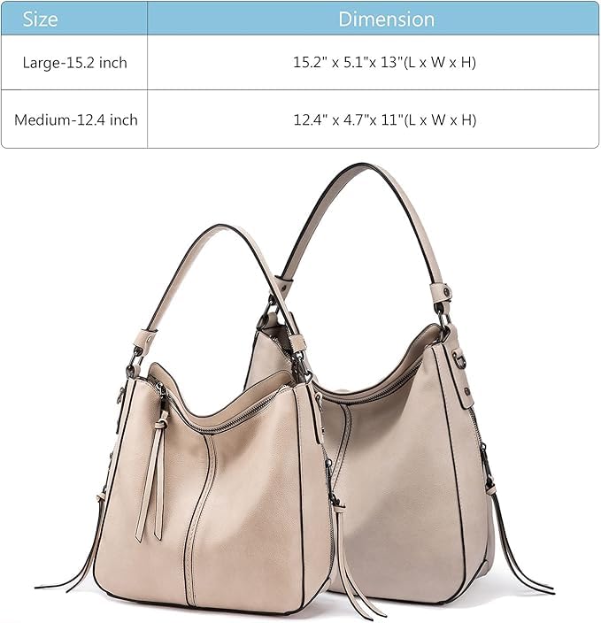 Image of Realer Hobo Crossbody Bags for Women Designer Faux Leather Hobo Handbags Retro Large Size Shoulder Bag Bucket Purse