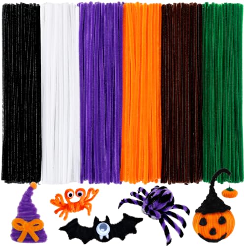 Image of Praisebank Halloween Pipe Cleaners for Crafts, 200pcs, Chenille Stems for DIY Projecets, Arts & Crafts Supplies for Festival Party Decorations