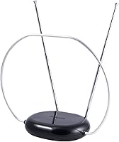 Philips Rabbit Ears Indoor TV Antenna SDV8201B/27 - 4K 1080p HDTV VHF UHF, Tabletop Black, 5ft Cable Free Local Channels