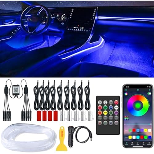 Interior Car Lights, 9 in 1 RGB Ambient Lighting Kit APP/Remote Control