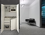 Mikrowelle respekta Single Büro Pantry Küche Miniküche Schrankküche weiß Front weiß Ceran