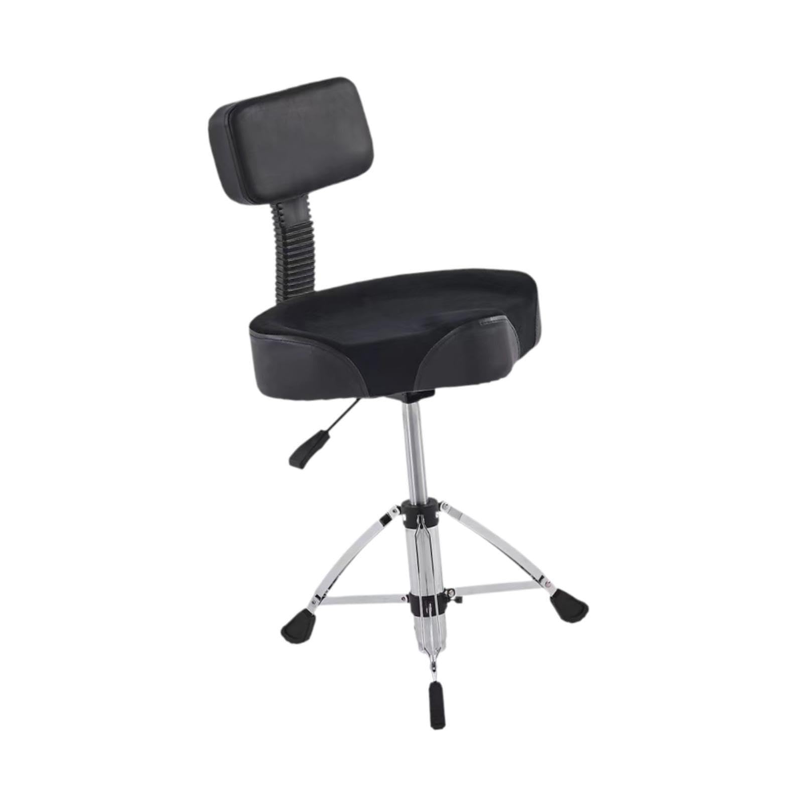 Asiento de batería portátil acolchado con patas antideslizantes, cómodo y resistente taburete hidráulico para bateristas adultos. Asiento acolchado portátil con patas antideslizantes.