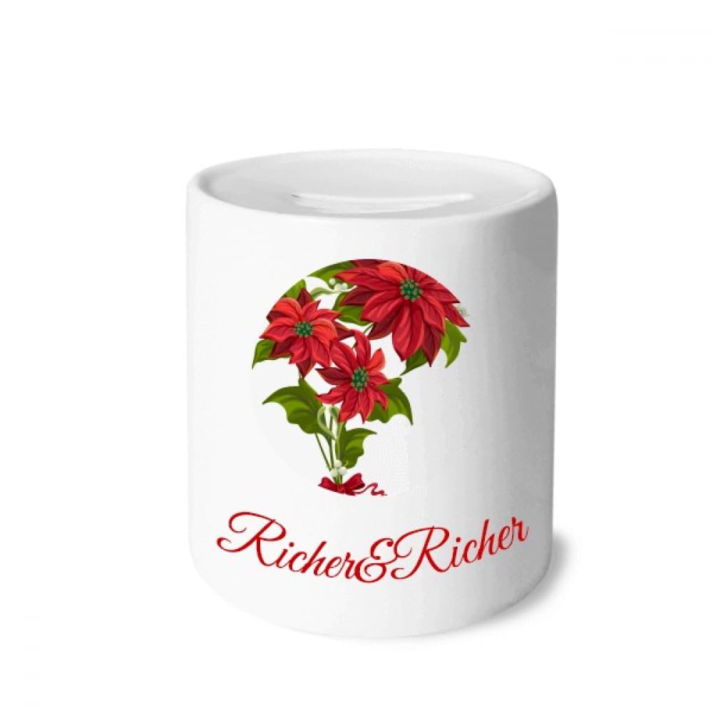 Tirelire pièce de monnaie en forme de bouquet de poinsettia rouge Mas Fleur