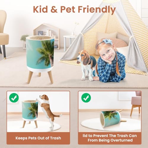 Pequeño bote de basura con tapa 1.8 gal para interiores miniatura 4