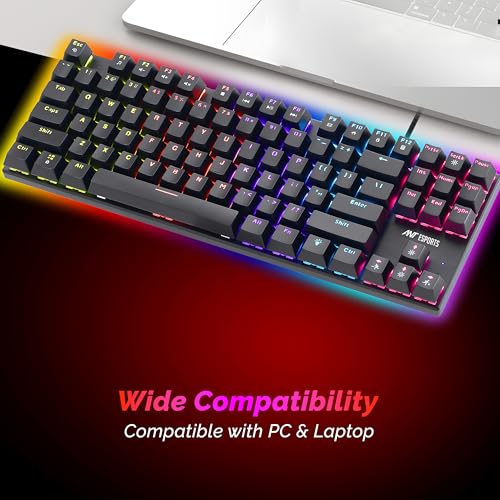 Image of Ant Esports Scorpion MK20 Wired 75% Mechanical Gaming Keyboard, 87 Keys Compact TKL Wired Linear Red Switches Detachable USB RGB Backlight Keyboard