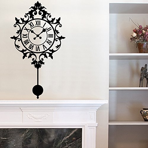Sticker horloge pendule pour habiller un mur vide sans percer de trou