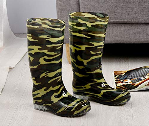 FENIKUSU Men's Waterproof Rain Boots Camouflage Antiskid Mid-top Garden Kitchen Shoes Rubber Water Shoes2