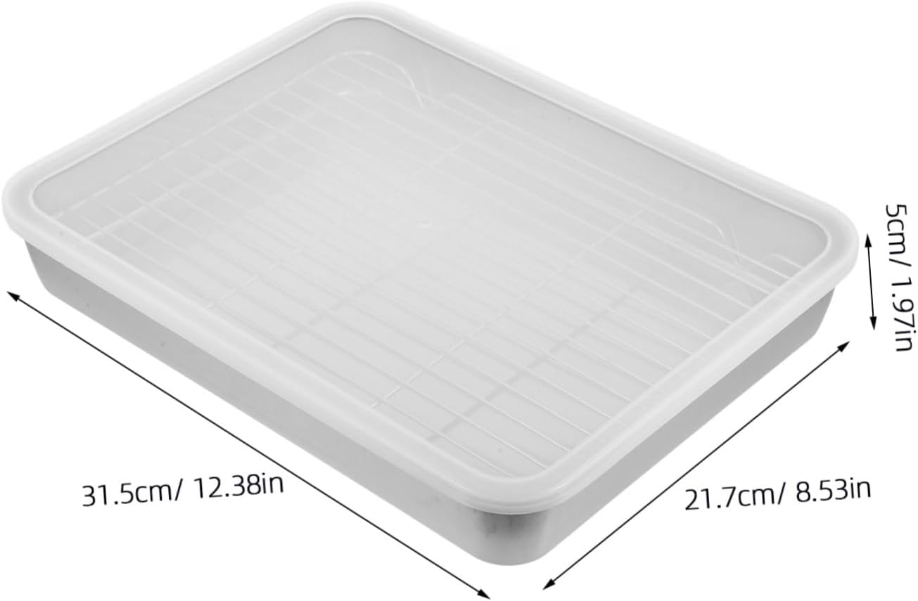 Zerodeko Stainless Steel Rectangular Roasting Pan Set Rack and Drip Tray for Oven Baking Moisture Retention Design for Bbq Cooking