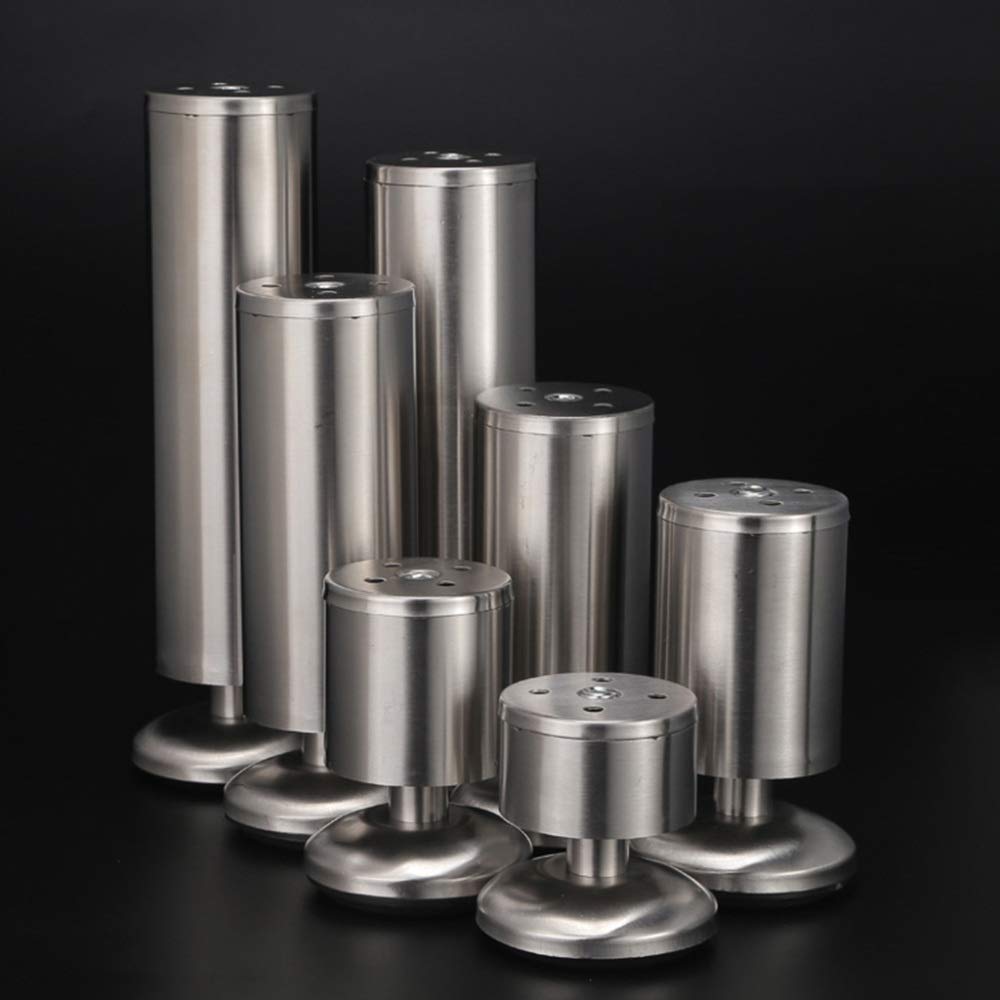 4 meubelpoten, metaal, zilver, kastpoten van roestvrij staal, 8 cm, commodepoten, bankpoten, poten voor kasten, salontafel, tv-kast, commode met 4 meubelpoten, metaal, zilver, kastpoten van roestvrij staal, 8 cm, commodepoten, bankpoten, poten voor kasten, salontafel, tv-kast, commode met