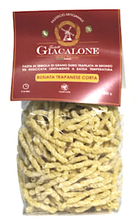 Busiate corte artigianali trapanesi 100% grano siciliano autoctono molito a pietra naturale. Confezione da 24 pacchi da 500 gr. cadauno (Totale 12 Kg.)