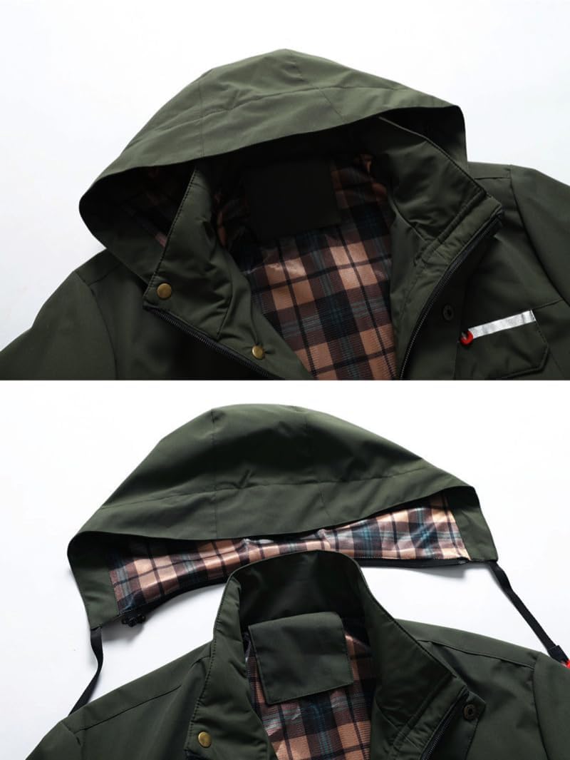 WSLCN Men's Waterproof Tactical Jackets Spring Autumn Outdoor Hiking Softshell Jacket Hooded Windbreak Coat