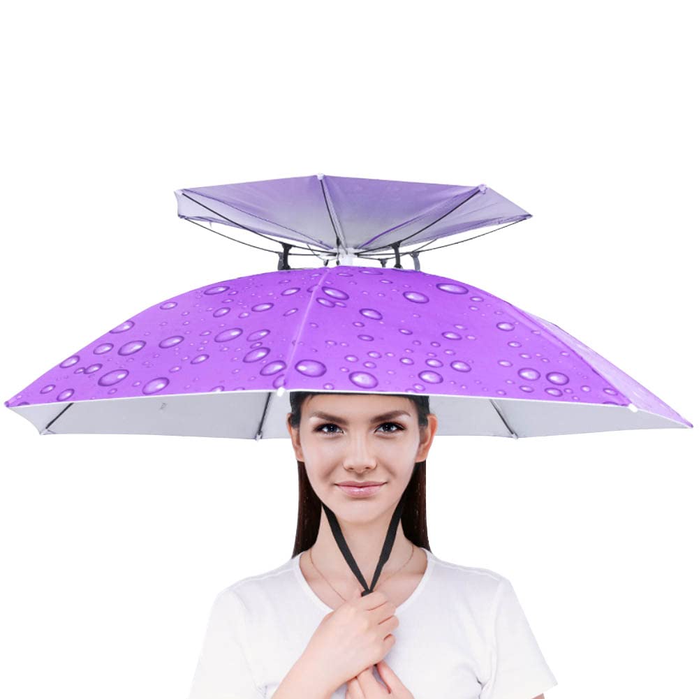 JSMTKJ Lot De 4 Chapeaux-parapluie Arc-en-ciel – Pliable, élastique, Anti-UV Et Léger, Idéal Pour Plage, Rando Ou Pêche