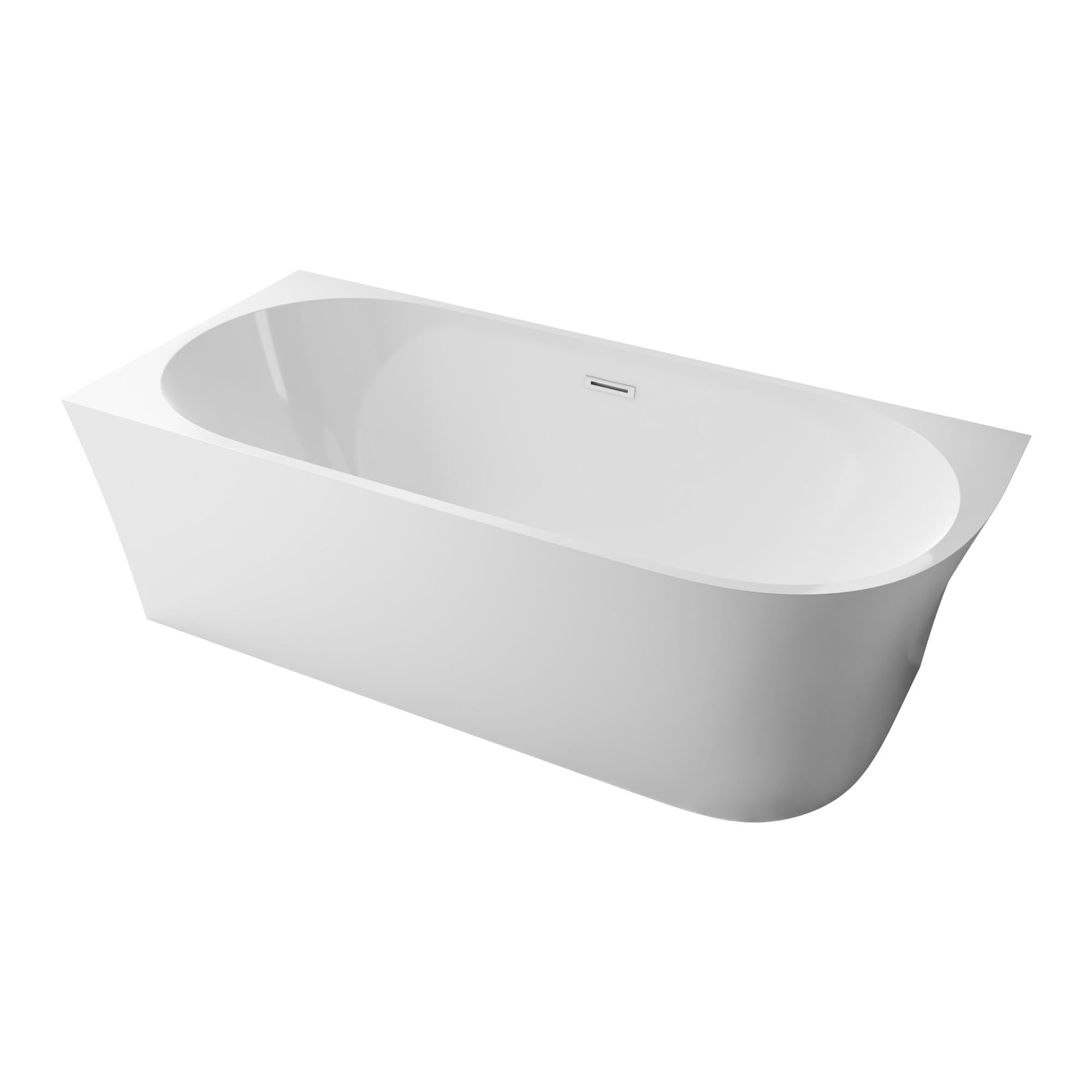 Vasca da bagno freestanding NOVA CORNER - bianco - installazione a sinistra - 170 x 78 cm - Senza rubinetteria, Sistema drenaggio:Senza sistema di drennaggio, Bianco lucido