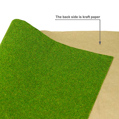 Evemodel 100 * 41 cm Grasmatte- Landschaftsbau Farblich Sortiert Wiesen Matte, Modelleisenbahnrasen Rasenmatte Grasmatte Gras Minigarten Bonsai Dekor (Gras Grün)