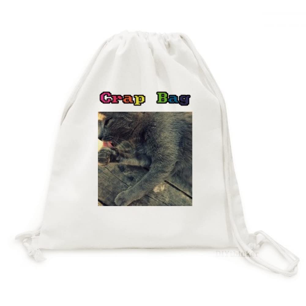Sac à dos chat gris léger rucksack en toile voyage daypack
