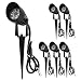 LEDwholesalers Low Voltage LED Outdoor Landscape Garden Metal Spot Light Fixture with Built-In Shade 12V AC/DC 7W (6-Pack), Warm White, 3753WWx6
