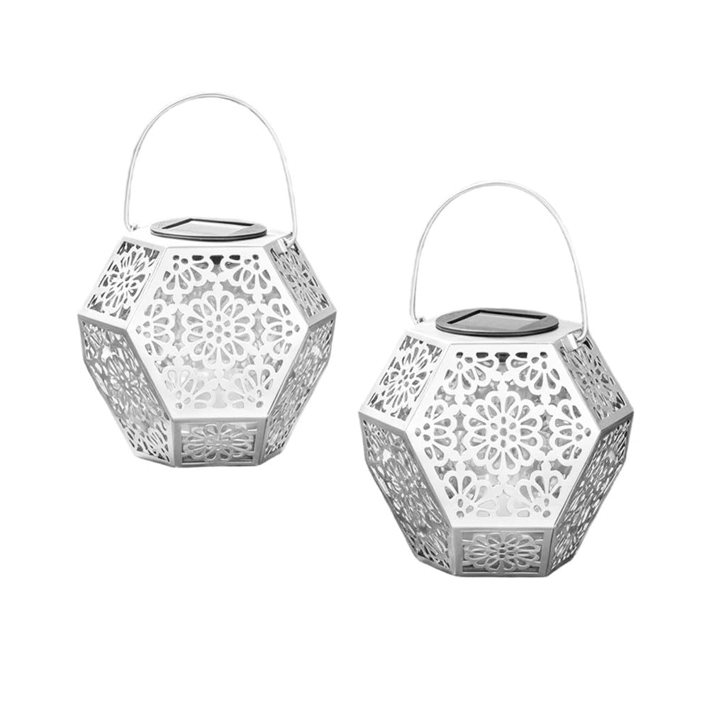 Hndhbfgrt 2PCS Solar Lanterns Outdoor Outdoor Garden Hanging Lanterns Retro Design Garden Lantern Vintage Design for Yard Table Patio