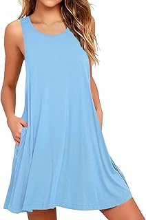 Women Summer Casual Swing T Shirt Dresses Beach Cover up Loose Dress - Buy now