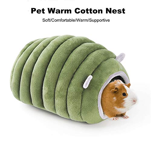 FOUUA Guinea Pig Bed, Hedgehog Hamster Hideout Warm House with Bed Mat, Cotton Caterpillar Shape Small Animals Habitat Supplies for Chinchilla, Hamster, Sugar Glider, Squirrel, Bearded Drago - Thumbnail 7