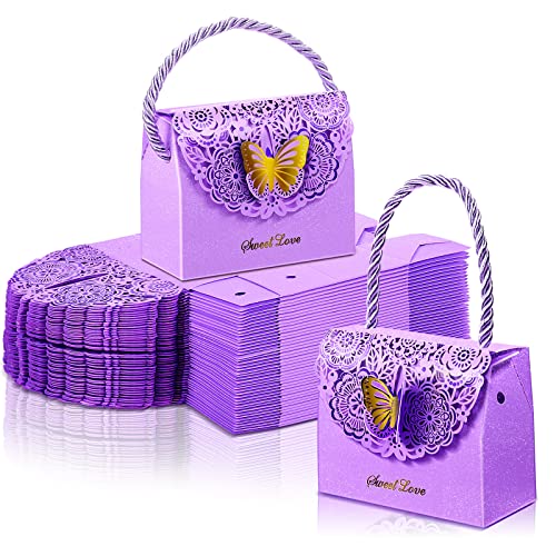 Outus 50 Pcs Butterflies Purse Party Favor Bags Favor Boxes