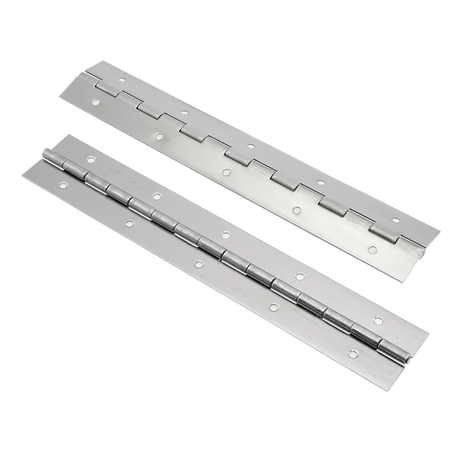 4 Uds. Bisagras de muebles acero inoxidable 304 for puertas, paneles, equipos cocina, gabinetes almacenamiento Metal, bisagras continuas Piano para Pianos,Barcos(Silver-600 * 50 * 1.5mm)