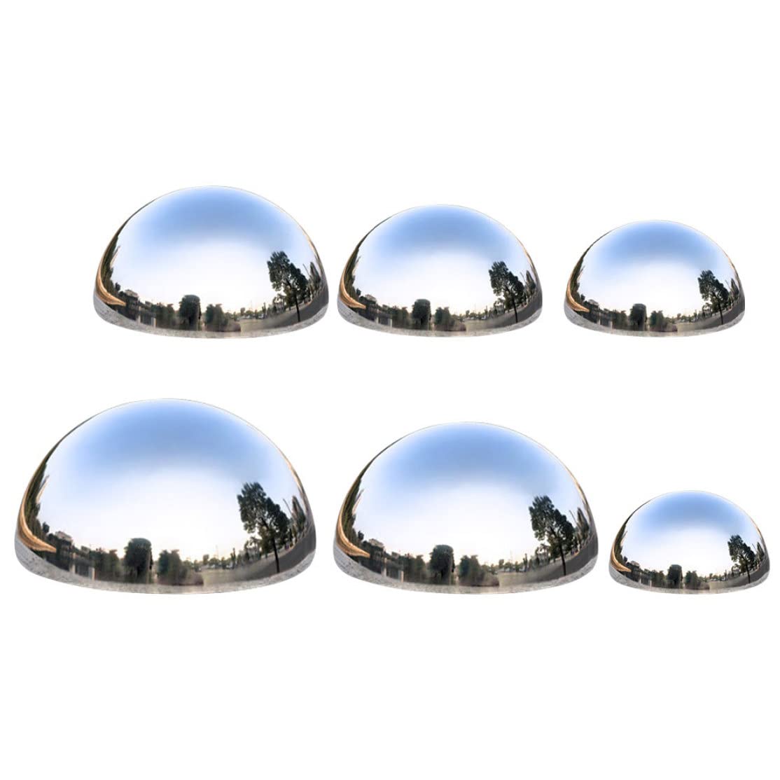 Bola de Media Mirada, Bolas pulidas de Espejo de 6 Piezas, Bola de Mirada de Acero Inoxidable Suave y Hueco, Globos Decorativos de Bricolaje Reflectantes para la decoración del jardín