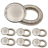 Trimming Shop 10 Stück Knopf-Taillenverlängerungen für Jeans, Hosen, Kragen & Umstandsmode – verstellbare Bundverlängerungsknöpfe mit elastischer Feder, einfarbig, Silber