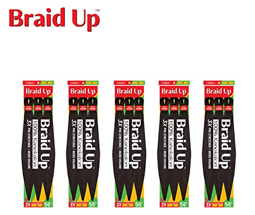 Outre Braid Up Pre- Stretched Braid 3X 56" (5-Pack, 2T1B/350)