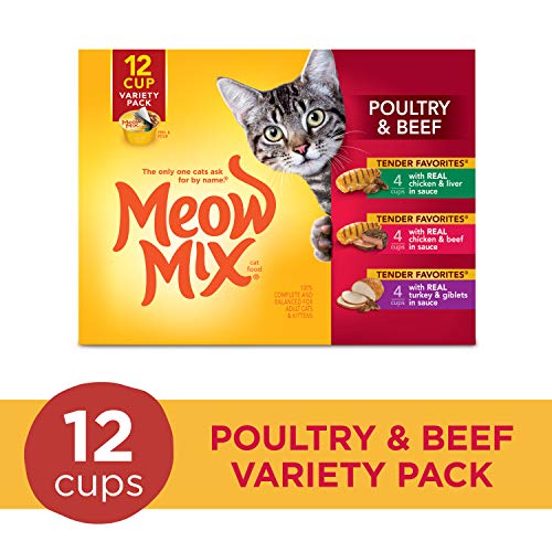 Meow Mix Tender Favorites Wet Cat Food, Poultry & Beef Variety Pack, 2.75 Ounce Cup (Pack of 12) - Thumbnail 2