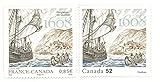  1 Lot de 2 Timbres Neufs de Collection de 2008. 1 de France (N’ 4182) et 1 du Canada (N’ 2351). Émission Commune, Québec, Bateau, voilier.