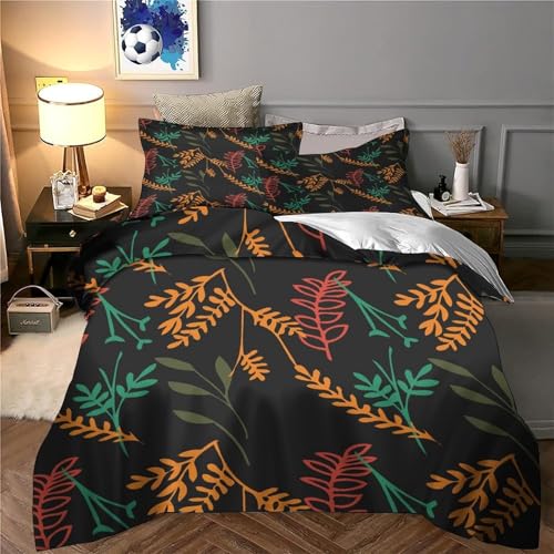 Housse de couette imprimée 3D feuilles d'automne design botanique - 6