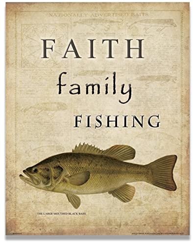 Apple Creek Antique Lures Religious Poster Art Print 11"x14" Largemouth