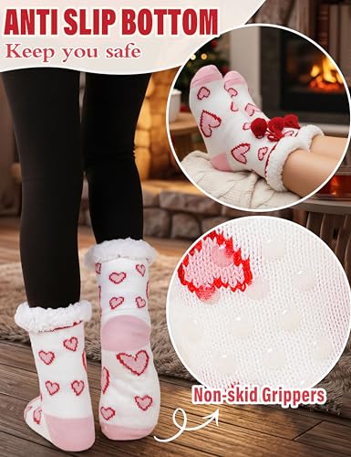 Image of MOGGEI Fuzzy Slipper Socks for Women, Warm Cozy for Winter, Non Slip Grips