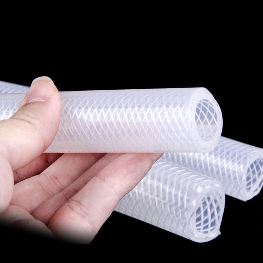 CKSEKD 1pcs Food Grade Woven Silicone Hose, 4mm 5 6 7.5 8mm Thickened Reticulated Silicone Hose, Milk Hose Beer Pipe(7.5x14.5mm 2m), 0102024