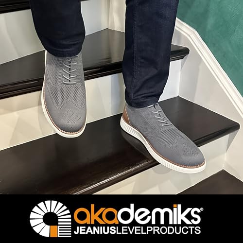 Image of AKADEMIKS Mens Olney Wingtip Knit Oxford, Sleek Breathable Dress Shoes