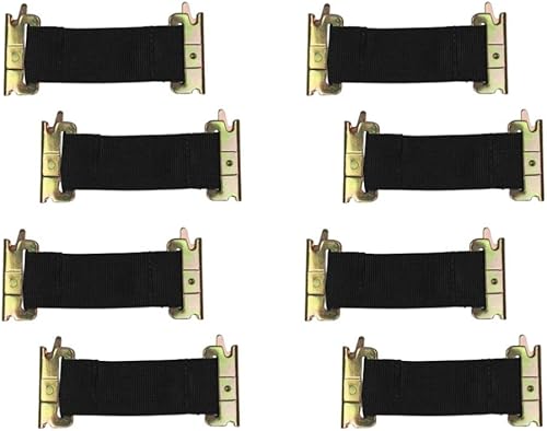 DC Cargo Mall 8 correas elásticas de amarre para E-Track - 5 pulgadas de largo - Herramientas seguras para paredes cerradas de remolque - Accesorios