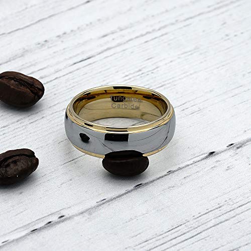 100S JEWELRY Engraved Personalized Tungsten Rings For Men Women Wedding Band Two Tone Gold Silver Engagement Sizes 6-164