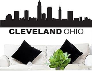 Wall Decal Sticker Cleveland Skyline 20" Tall 54" Wide in Black FGD Brand
