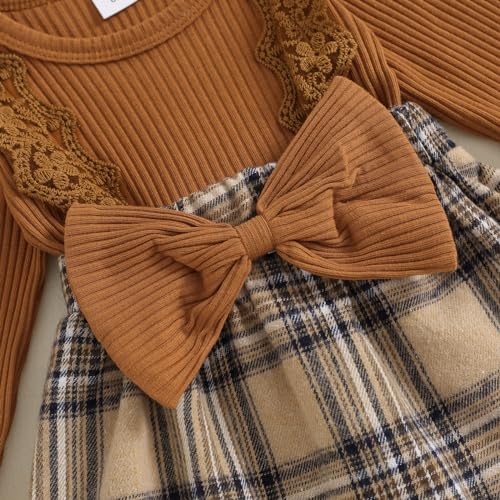 Newborn Baby Girl Clothes Floral Print Ruffle Long Sleeve Romper Dress Infant Fall Winter Outfits Headband4