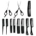 Produktbild Harper Essentials Haarschere und Kamm zum Verwirren mit 2 Edelstahlscheren und 9 Kämmen in verschiedenen Größen (langlebiges und hochwertiges Styling-Kit) Packung mit 11